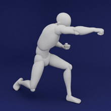 Character animation. Punch, kick combo.
