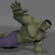 Character animation. Push-ups exercise.